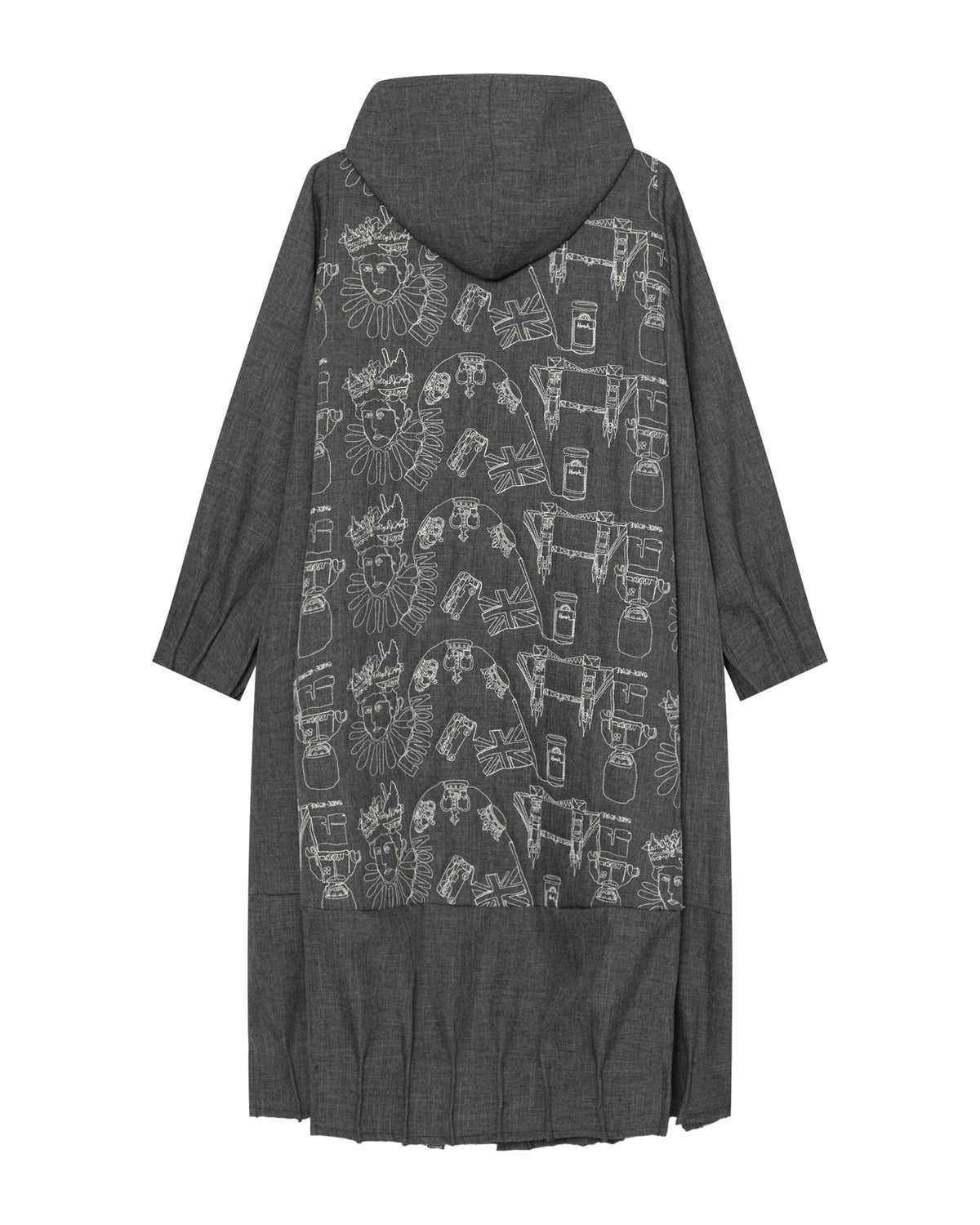 Hooded print coat