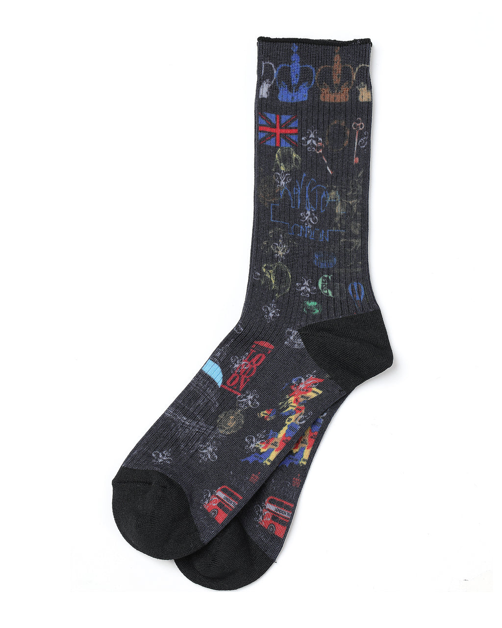 Graphic motif socks