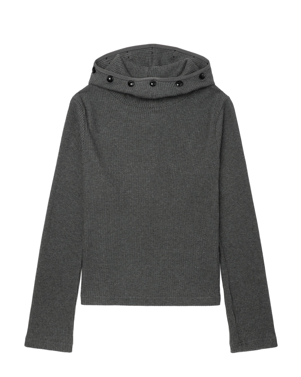 Button-hood sweater