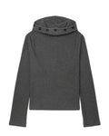Button-hood sweater