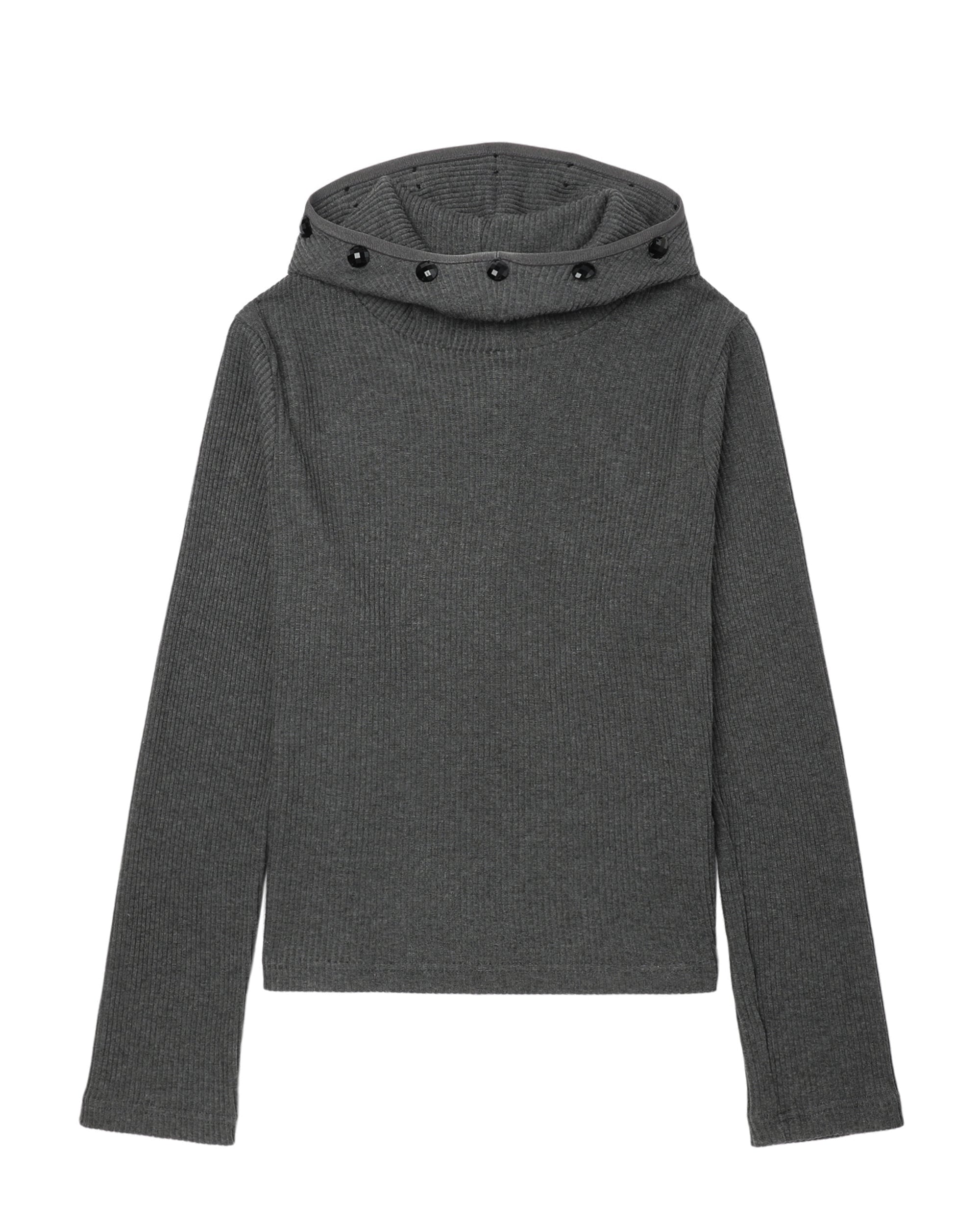 Button-hood sweater