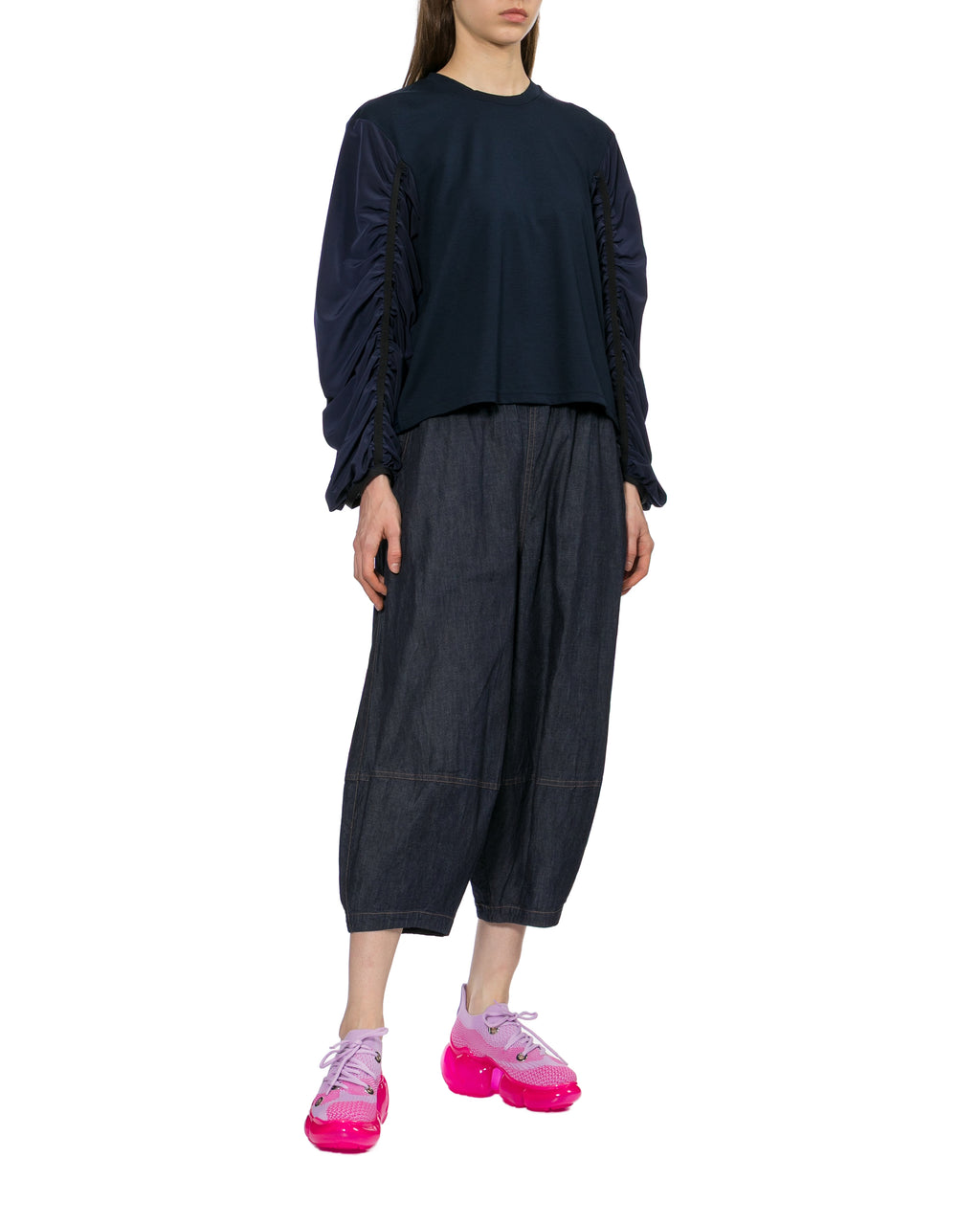 Ruched-sleeve top