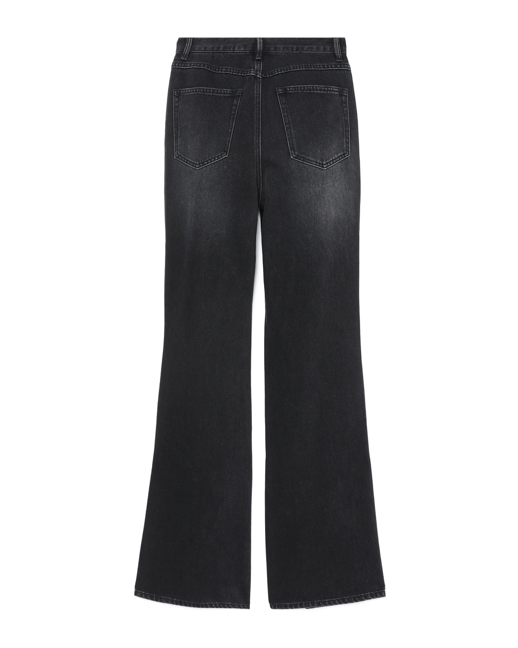 Ripped straight-leg full length jeans