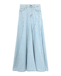 Panelled denim skirt