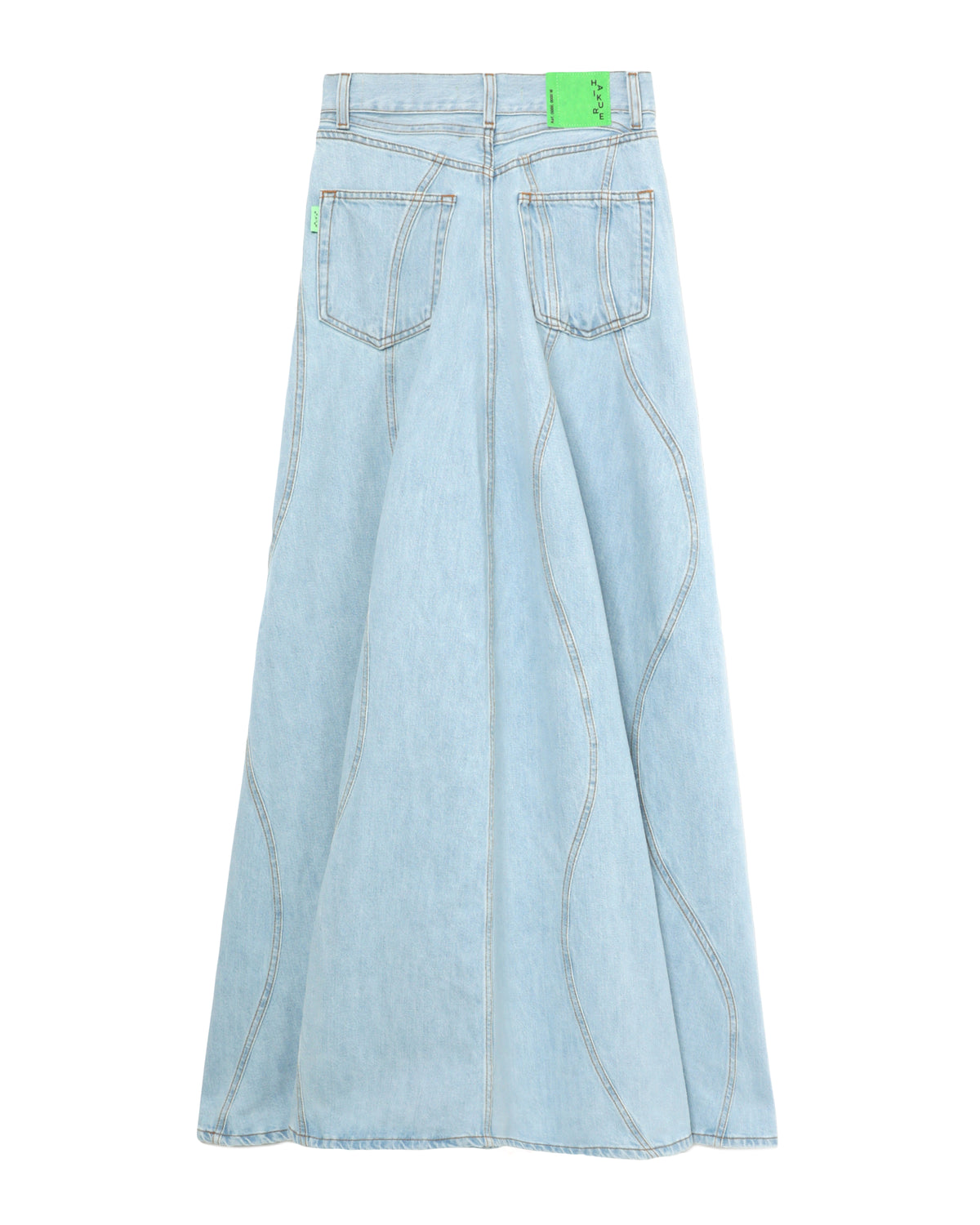 Panelled denim skirt