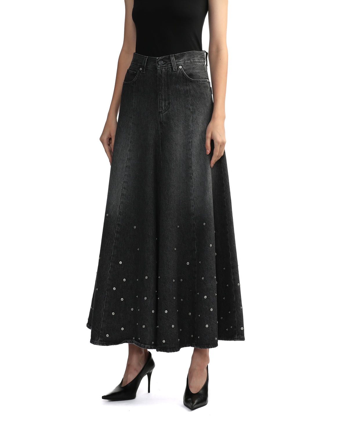 Studs denim skirt