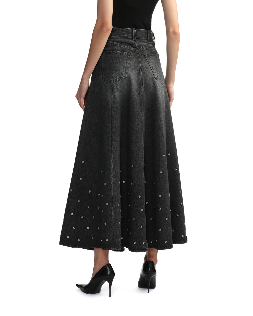 Studs denim skirt