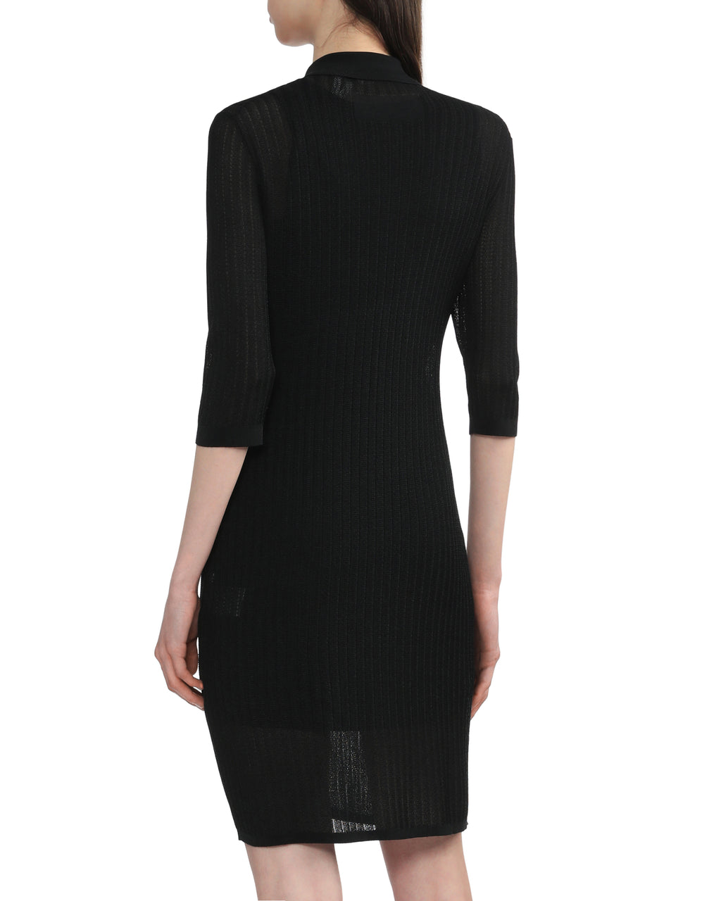 Ribbed knit shirt dress