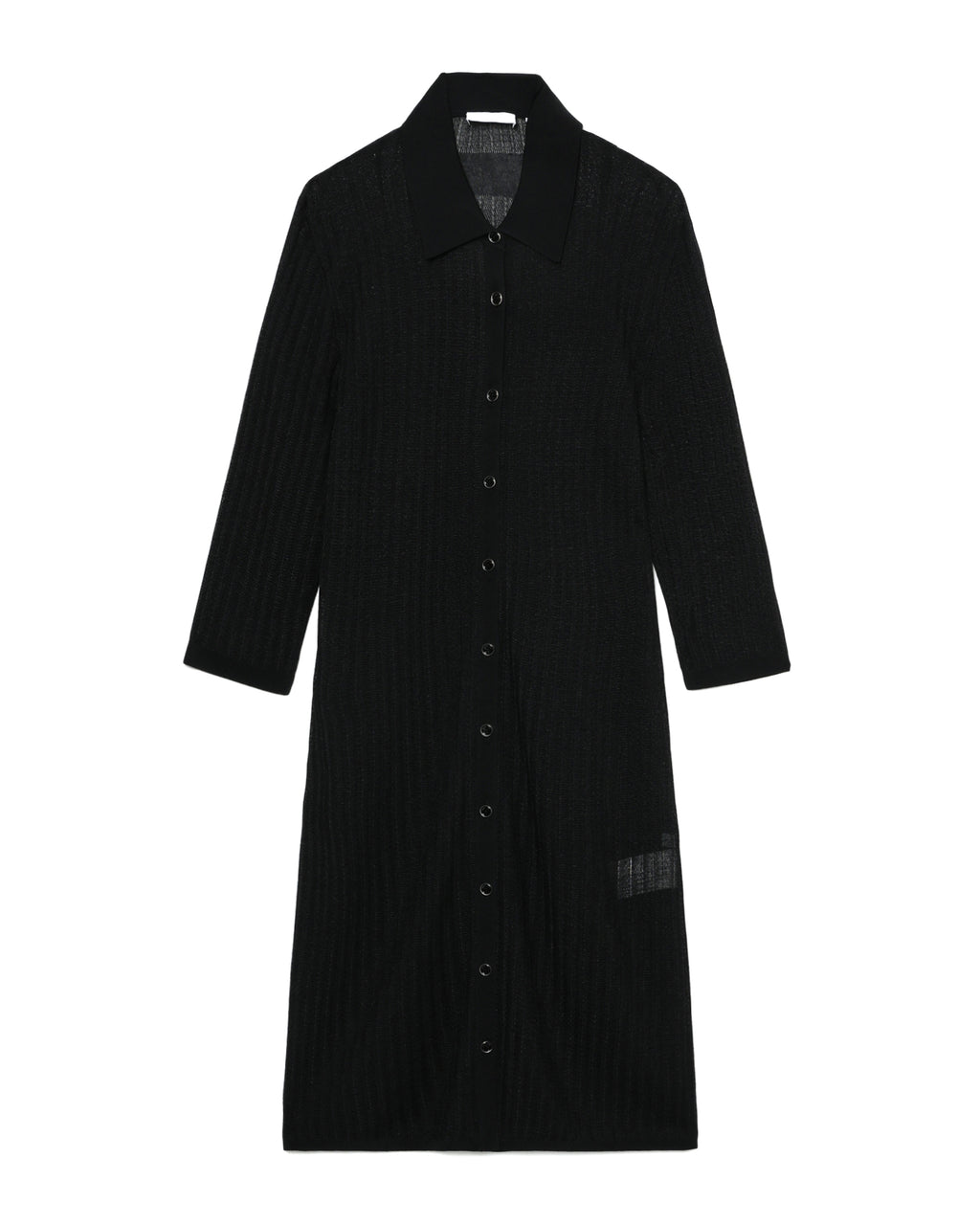 Ribbed knit shirt dress