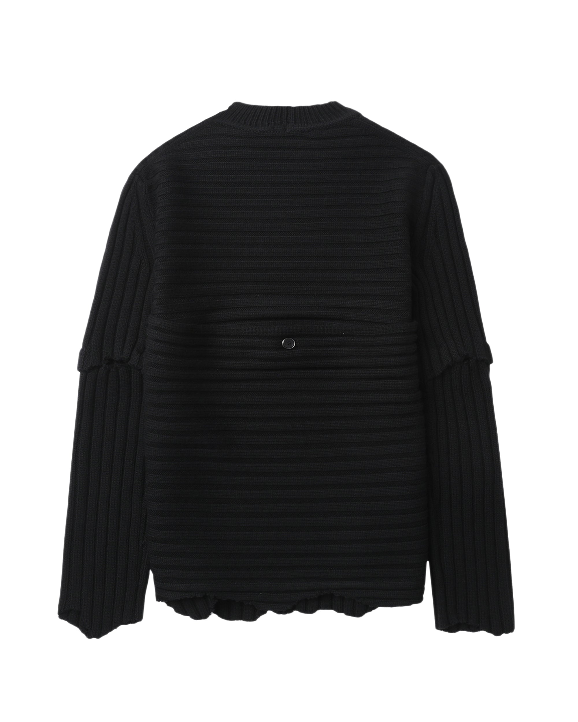 Distressed ribbed sweater