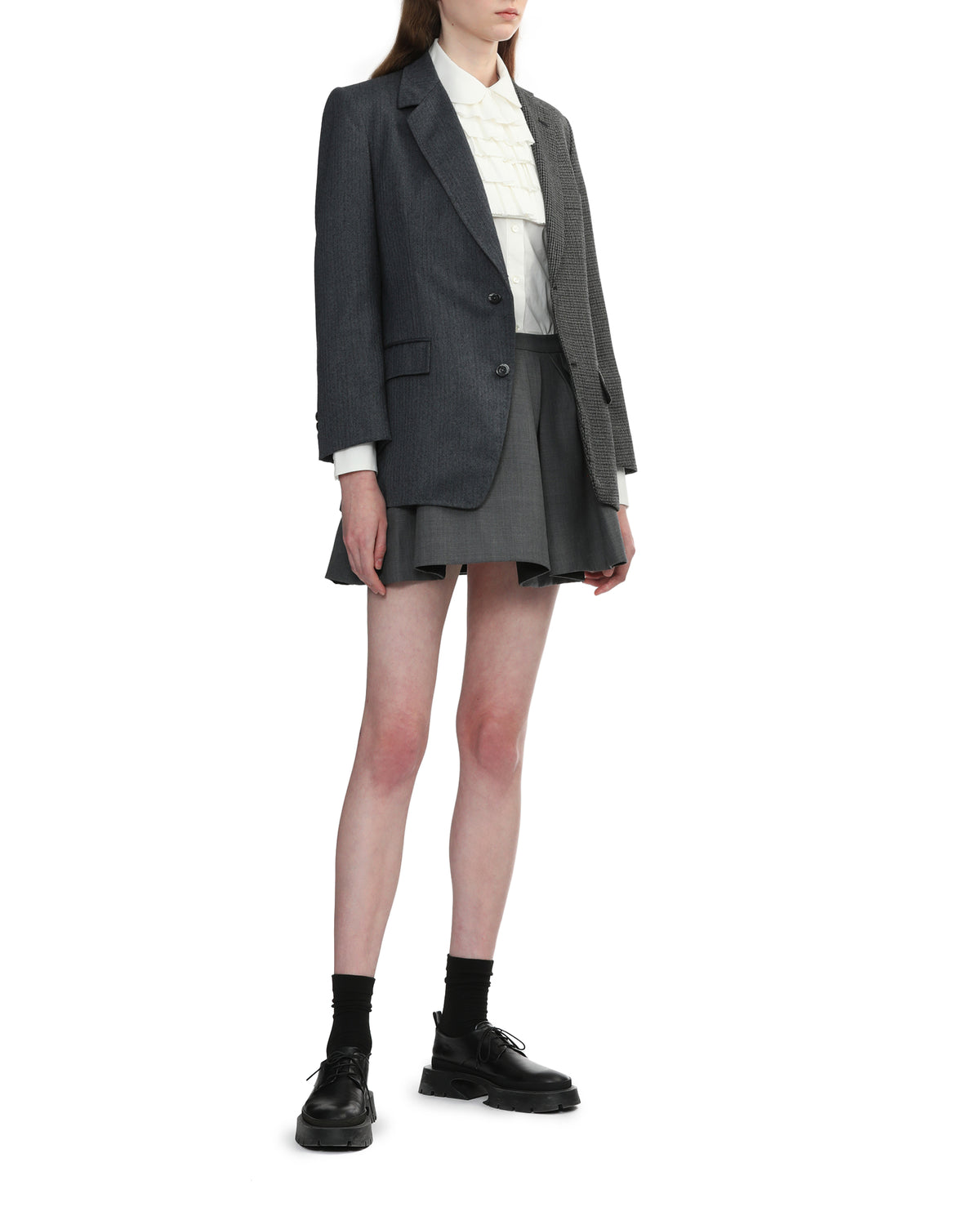 Two tone single-breasted blazer