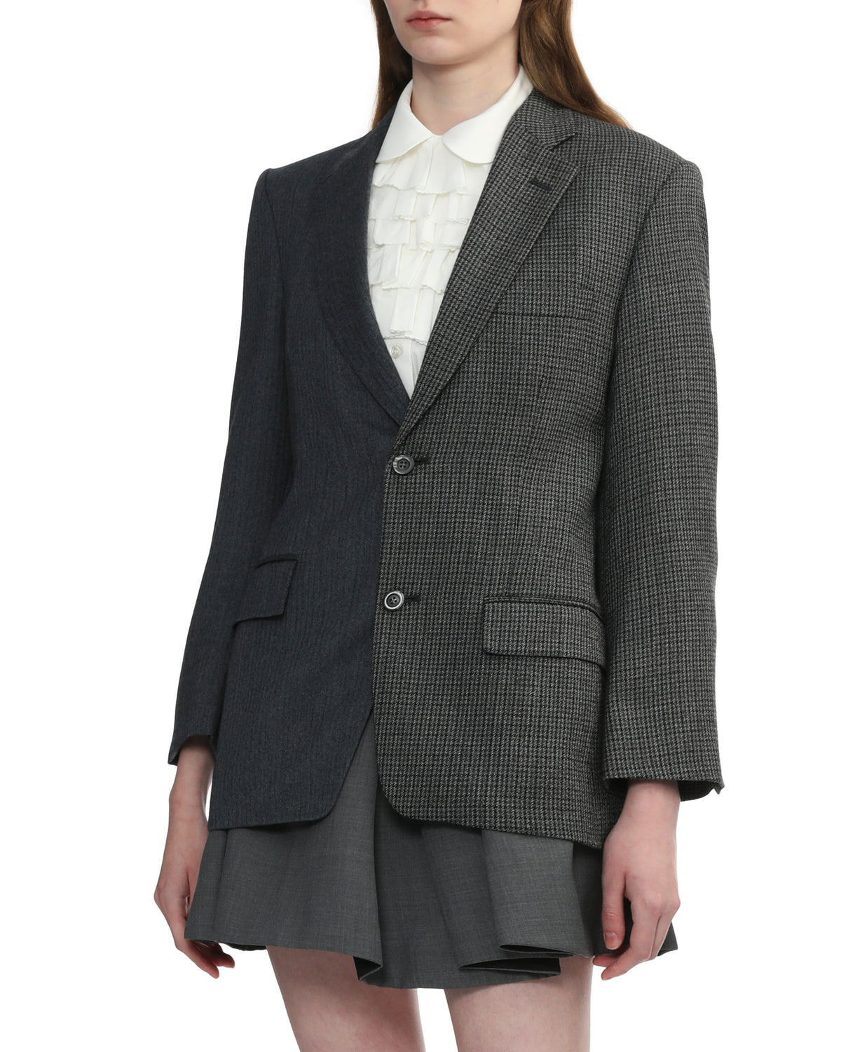 Two tone single-breasted blazer