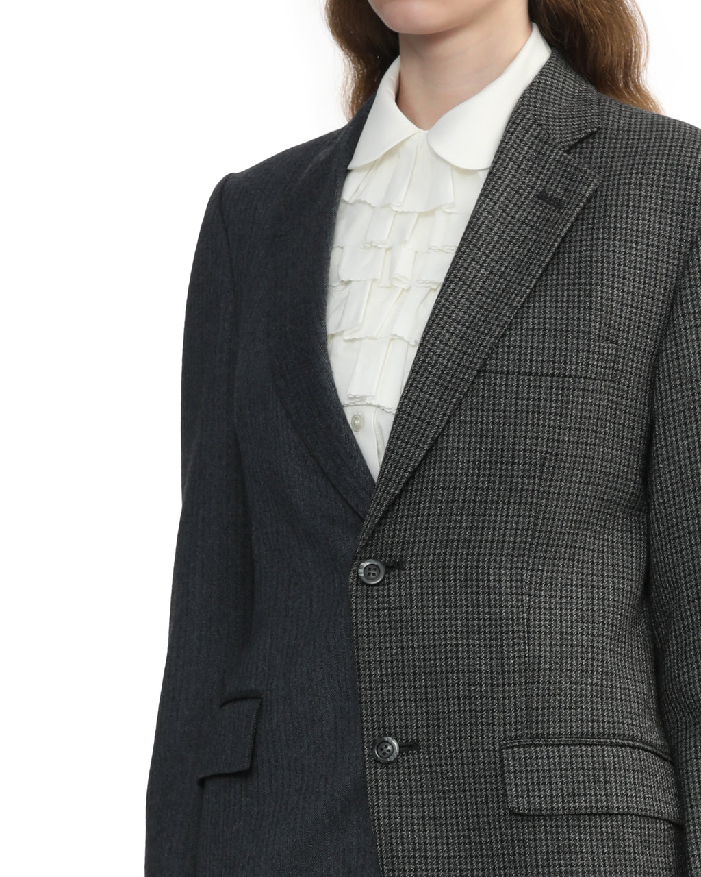 Two tone single-breasted blazer