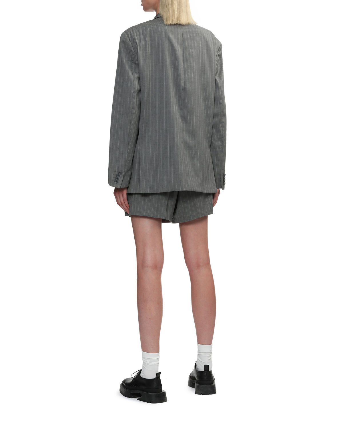 Stripe shorts suit