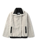 Contrasting trims fur jacket