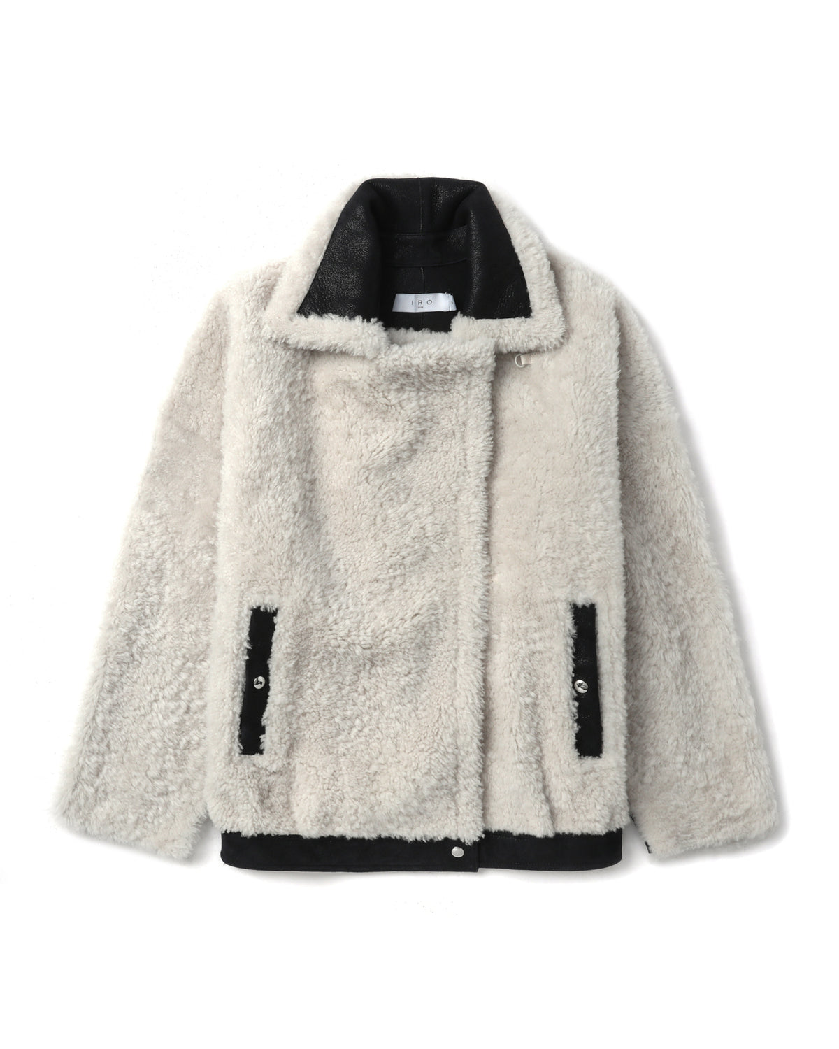 Contrasting trims fur jacket