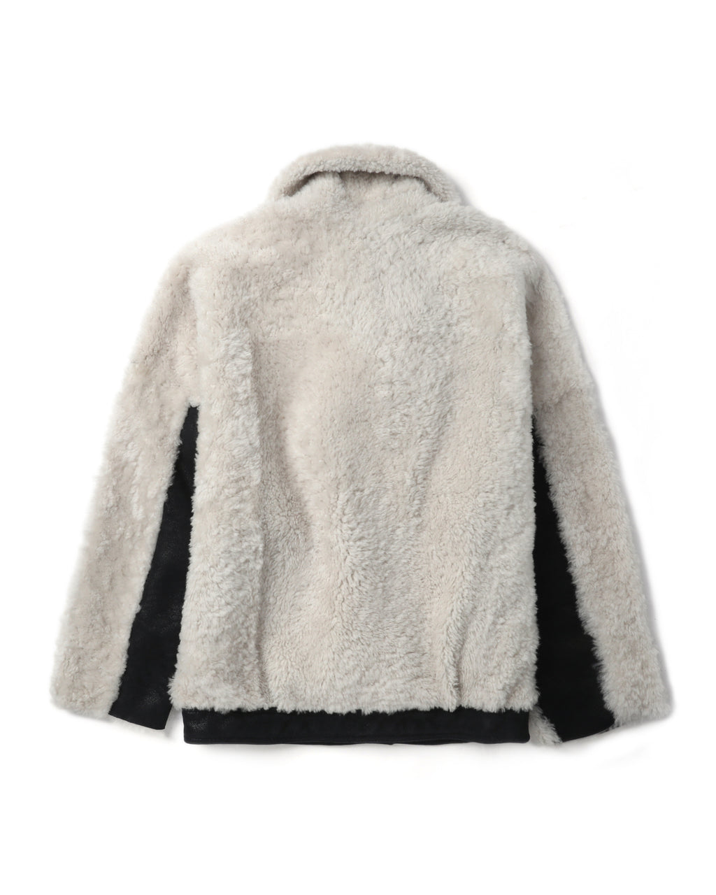 Contrasting trims fur jacket