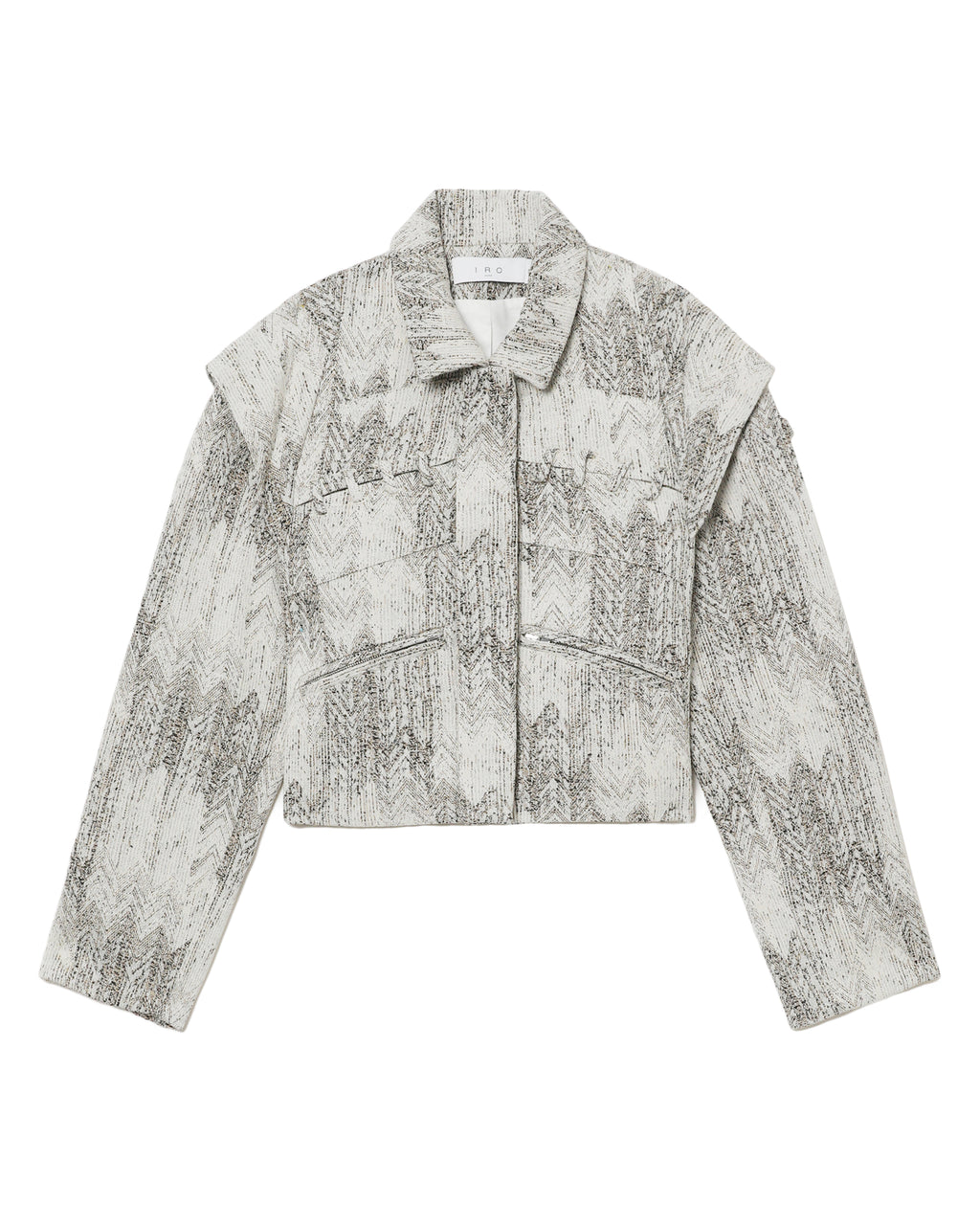 Cropped textured chevron jacket