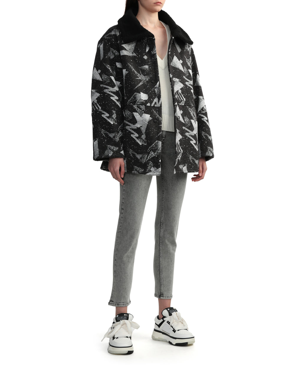 Patterned padded coat