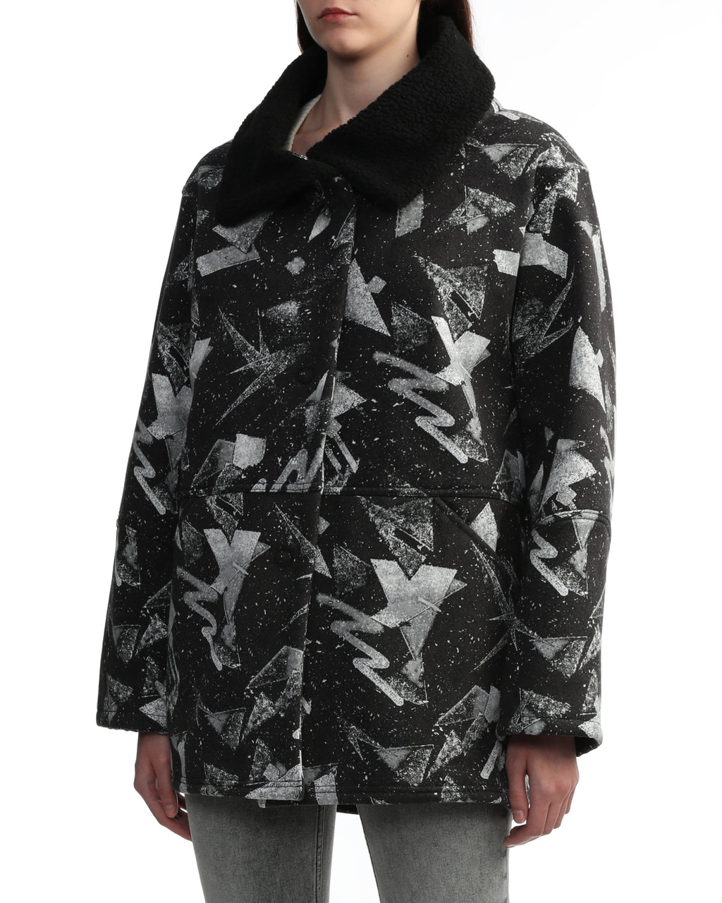 Patterned padded coat