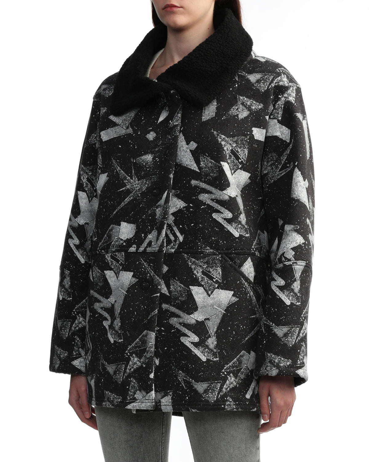 Patterned padded coat