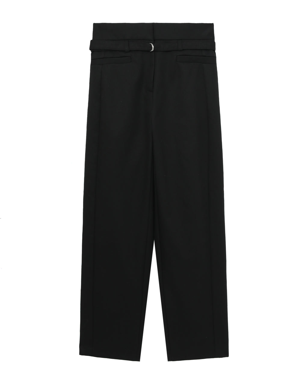 Belted straight-leg pants