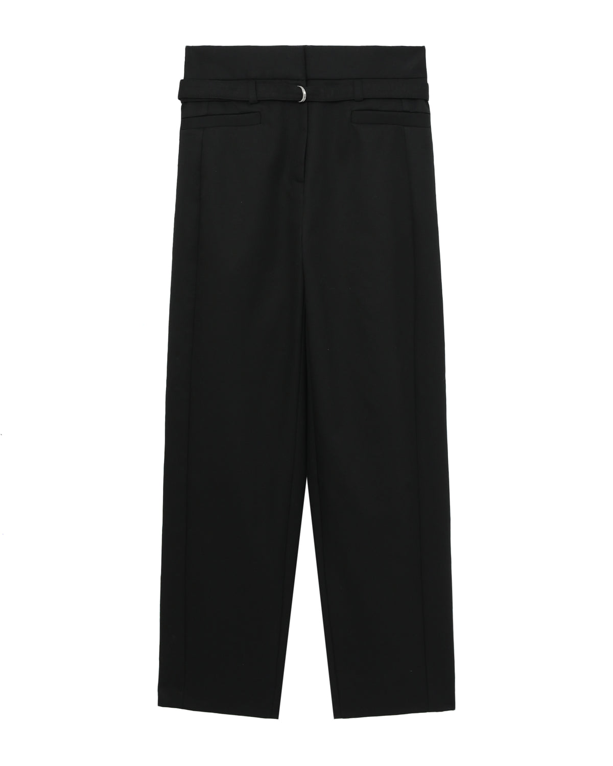Belted straight-leg pants