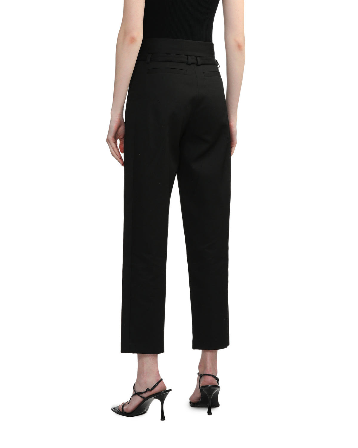 Belted straight-leg pants