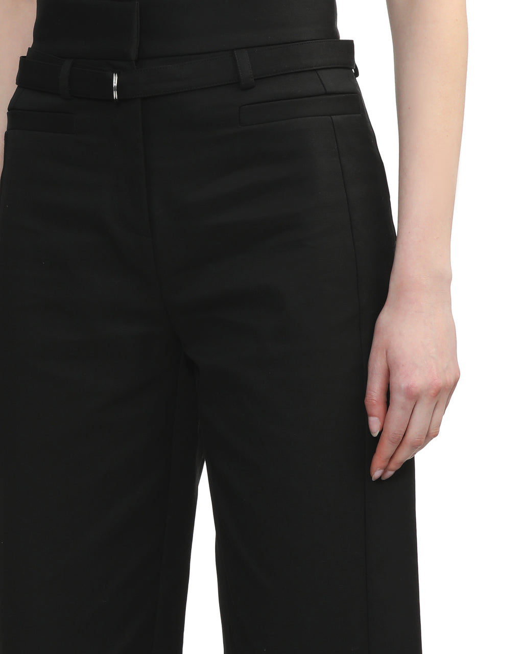 Belted straight-leg pants