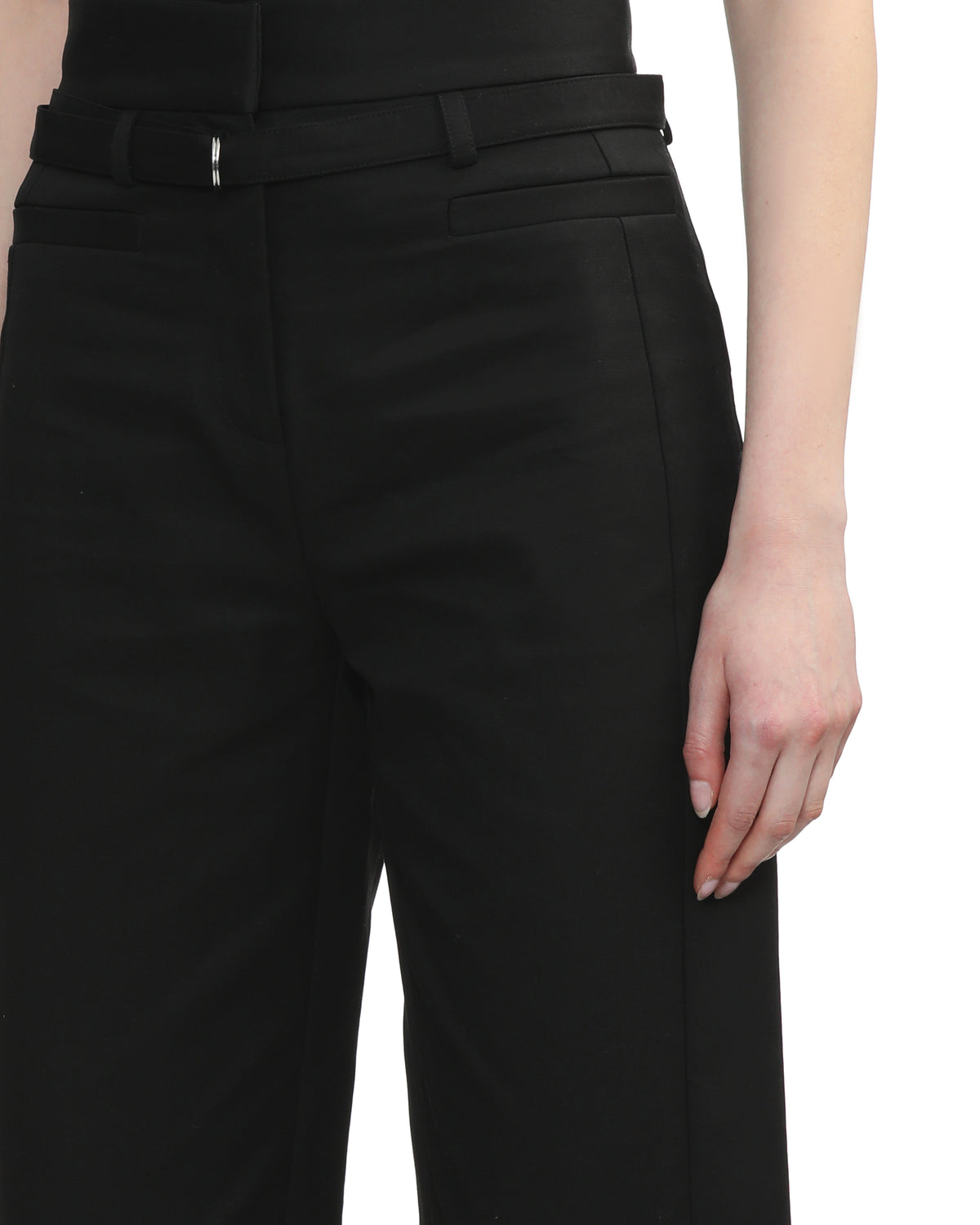 Belted straight-leg pants