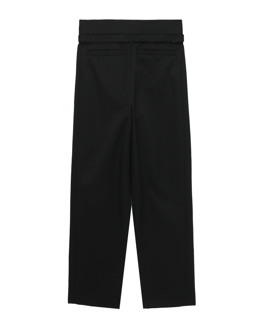Belted straight-leg pants