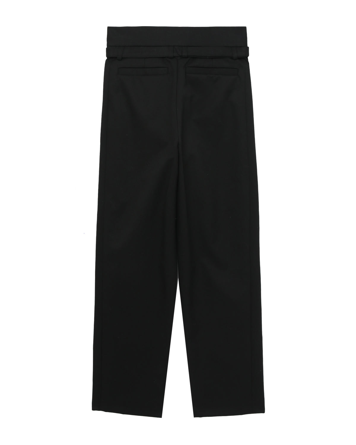 Belted straight-leg pants