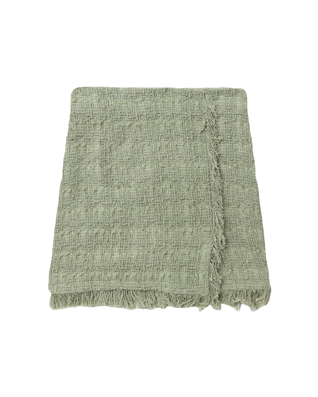 Fringed tweed skirt