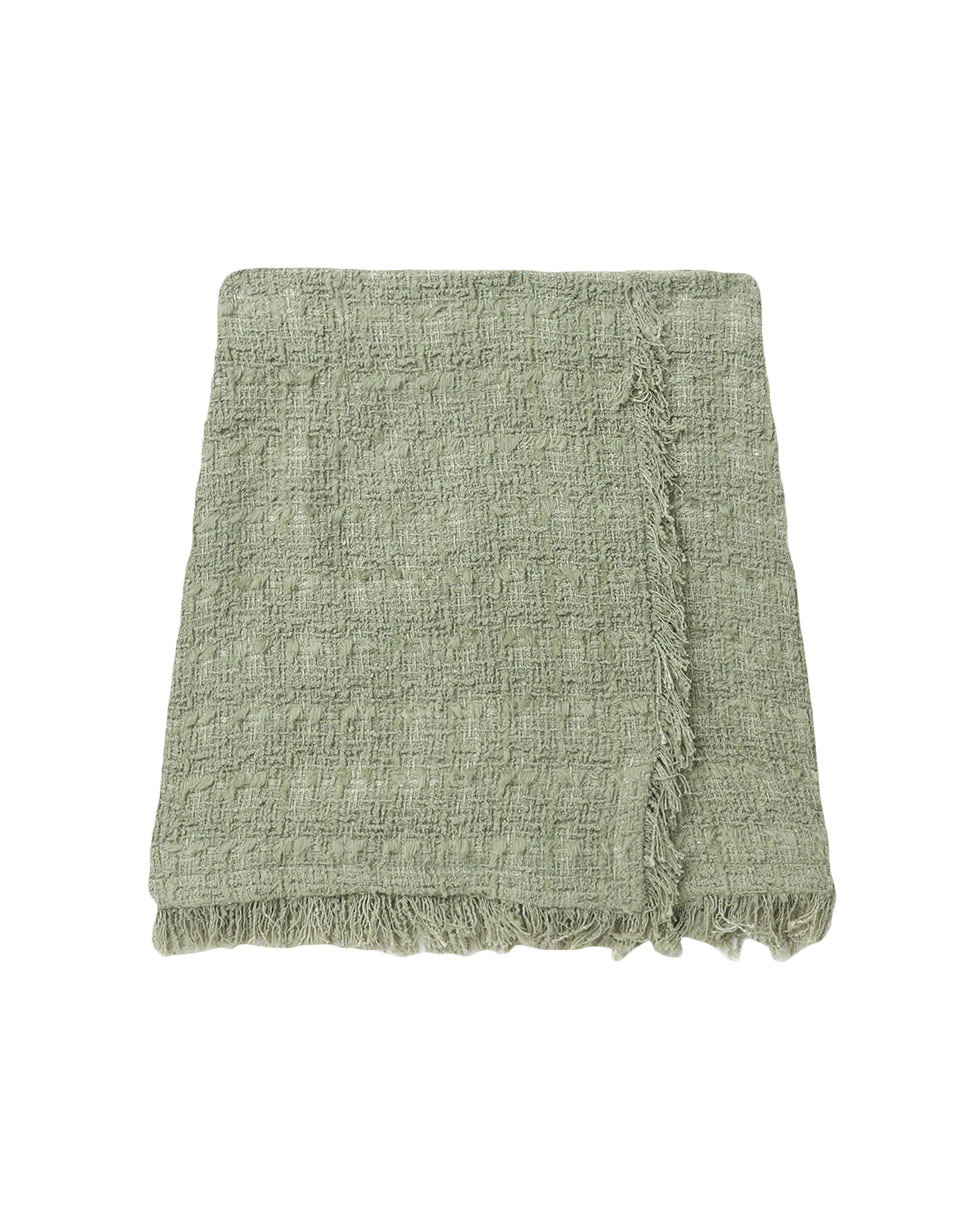 Fringed tweed skirt
