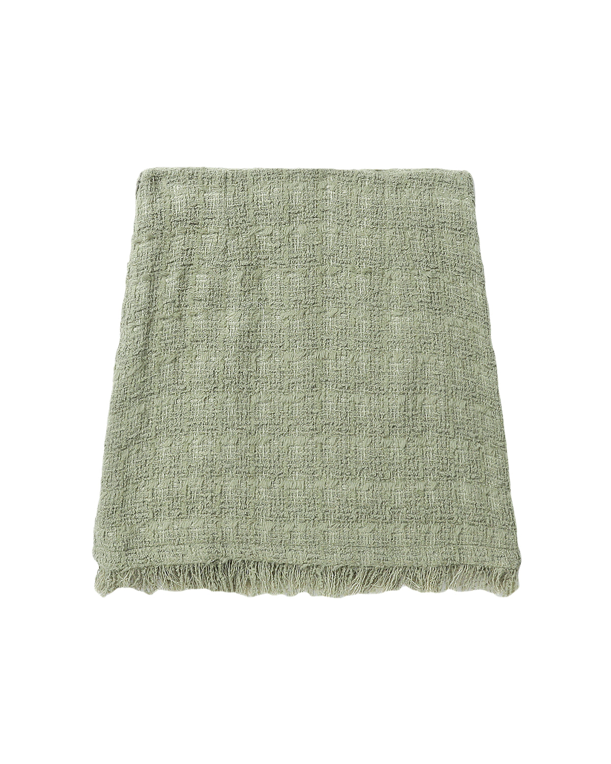Fringed tweed skirt