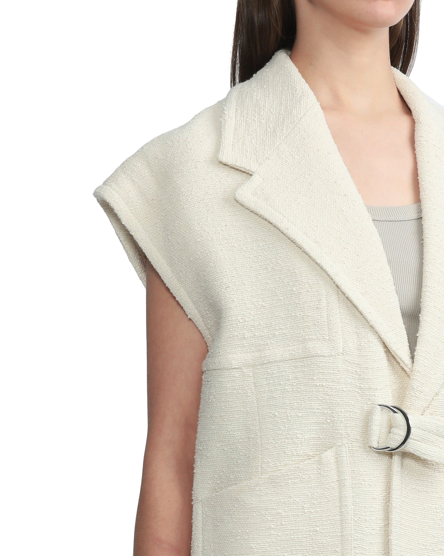 Textured vest jacket