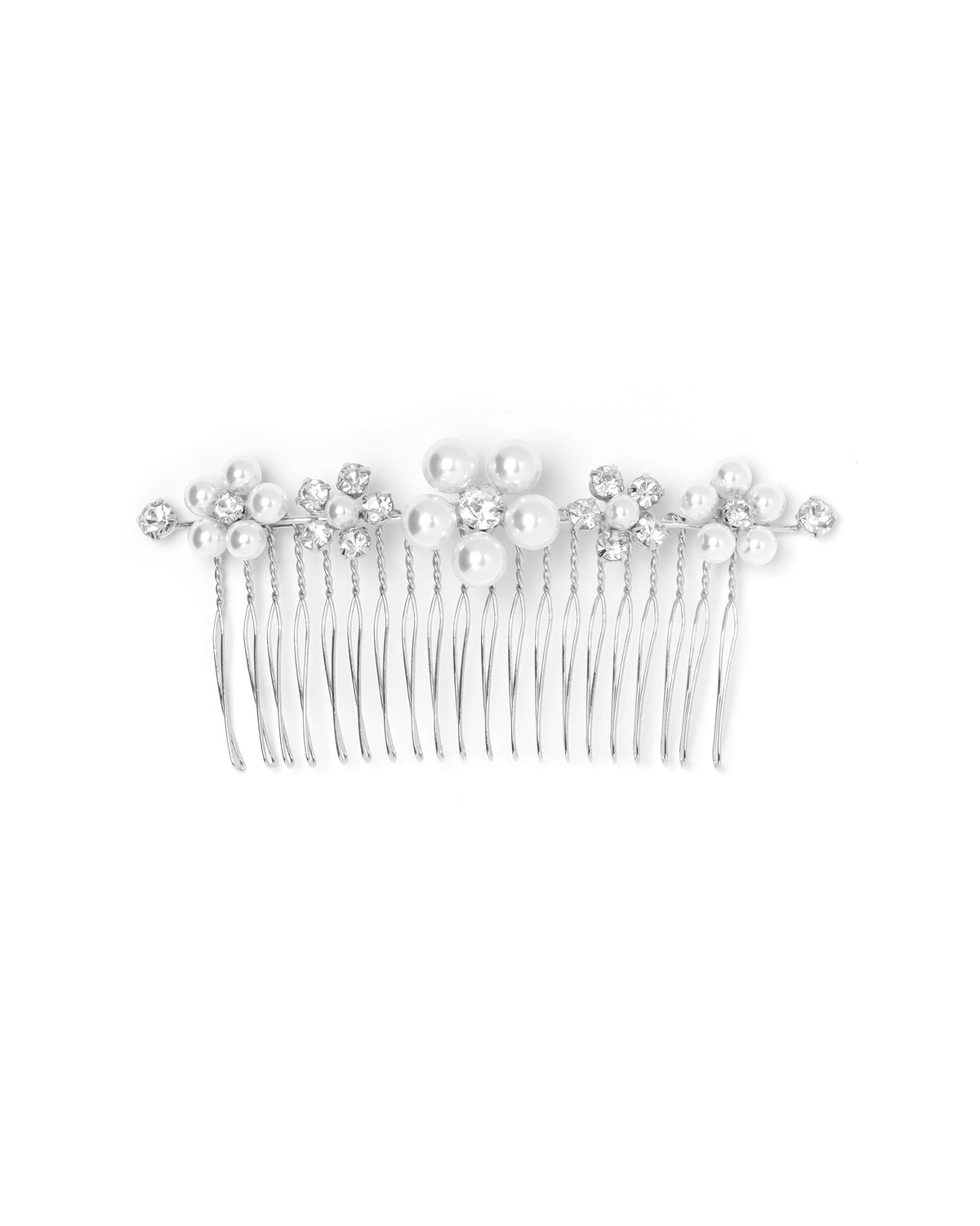 Pearl & crystal floral hair comb