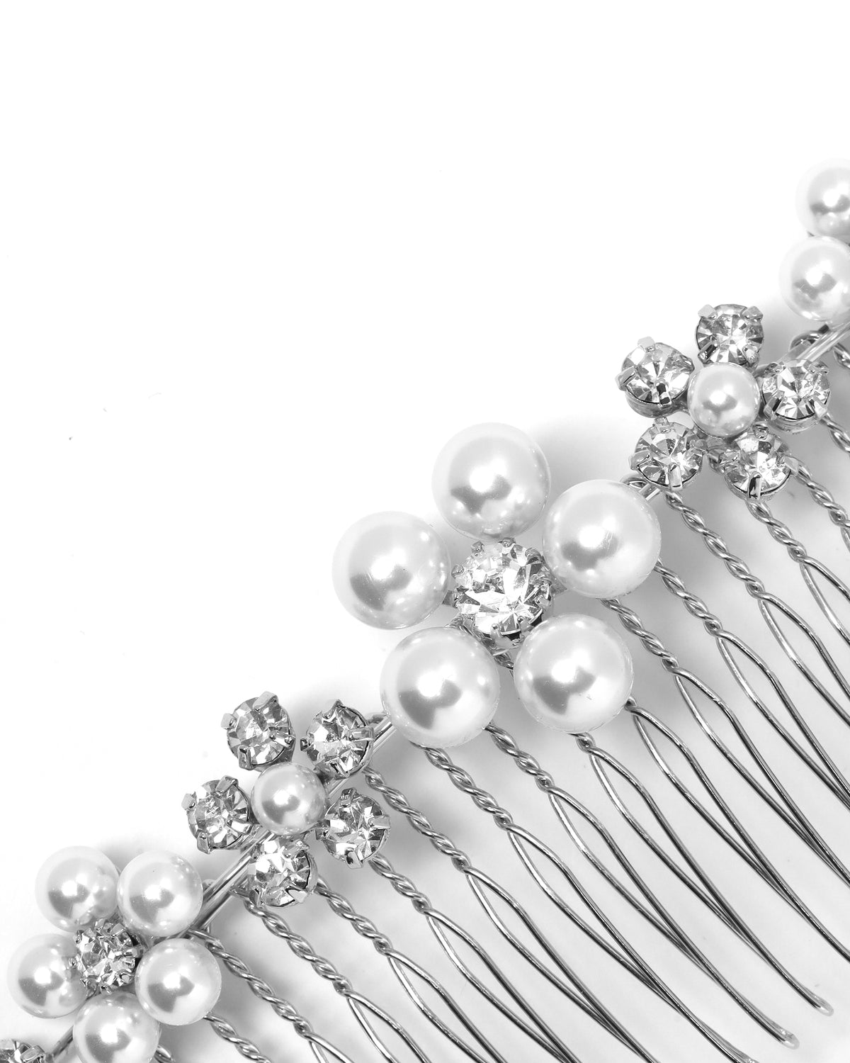 Pearl & crystal floral hair comb
