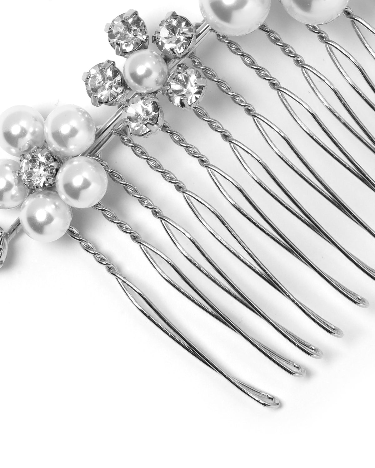 Pearl & crystal floral hair comb