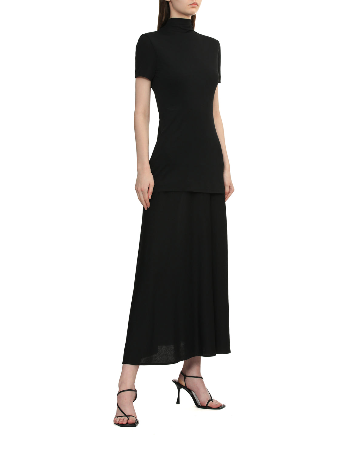Layered-design midi dress