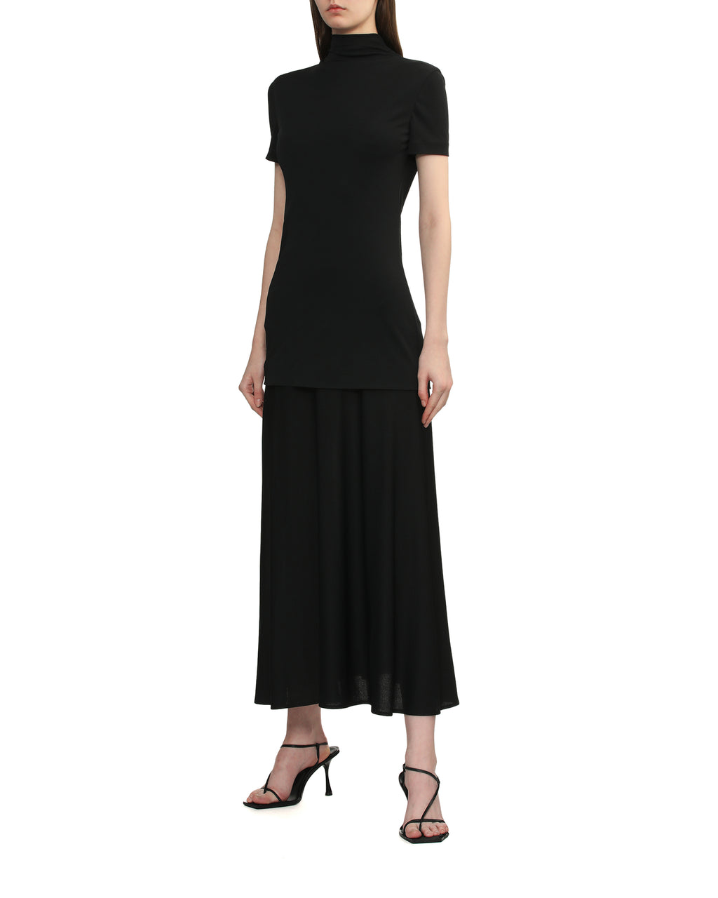 Layered-design midi dress