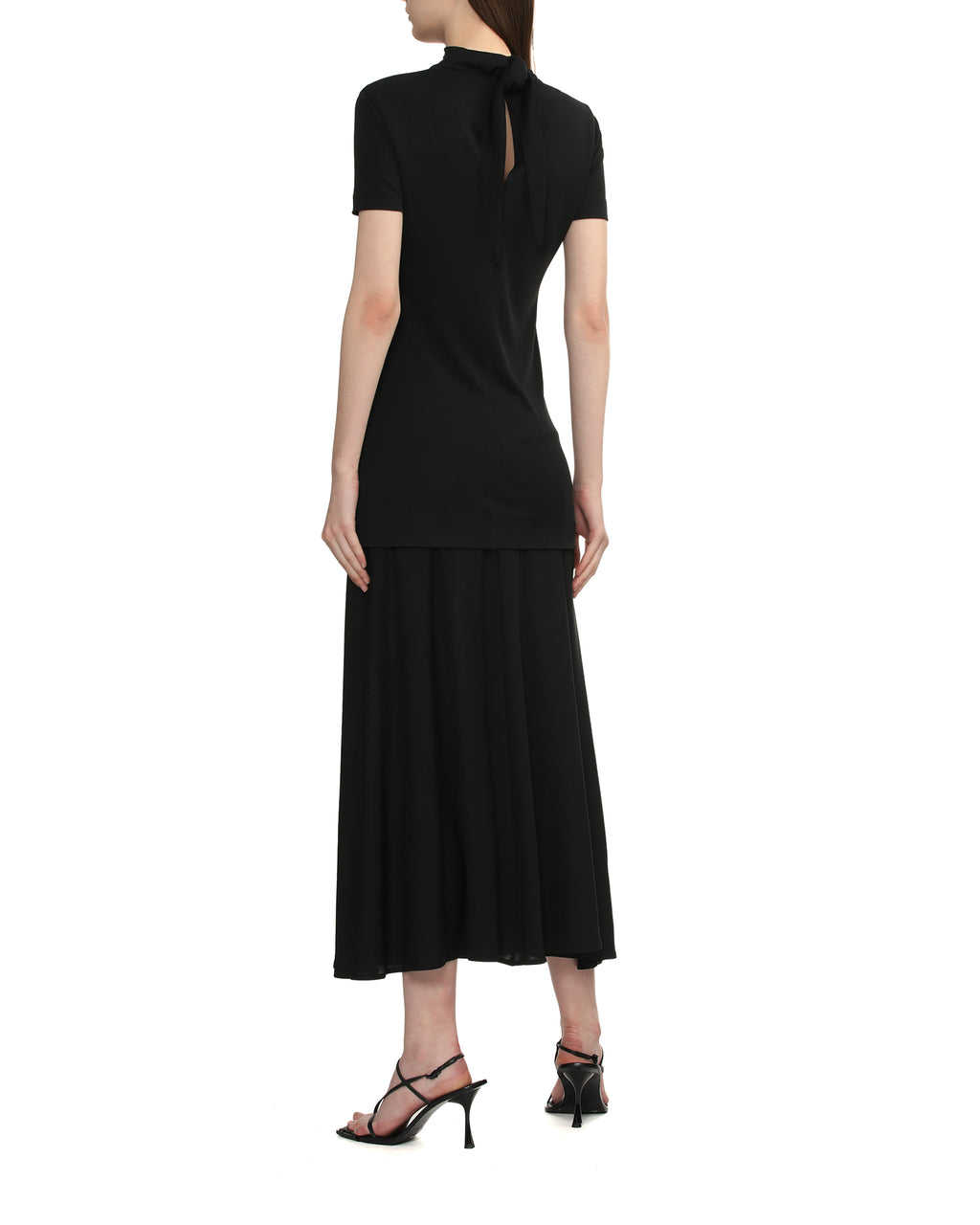 Layered-design midi dress