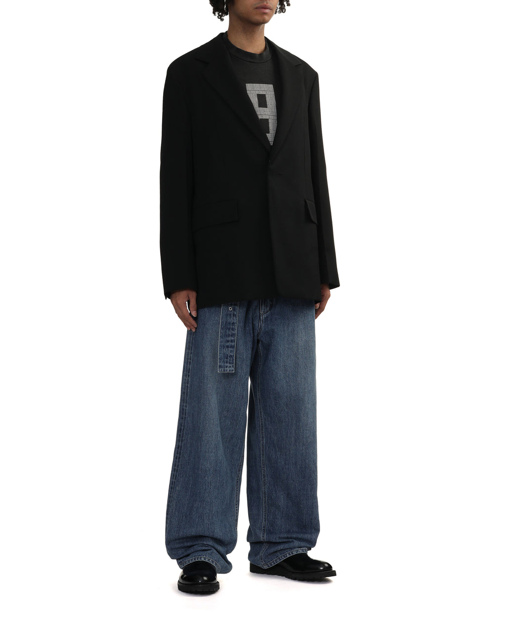 Loose denim trousers