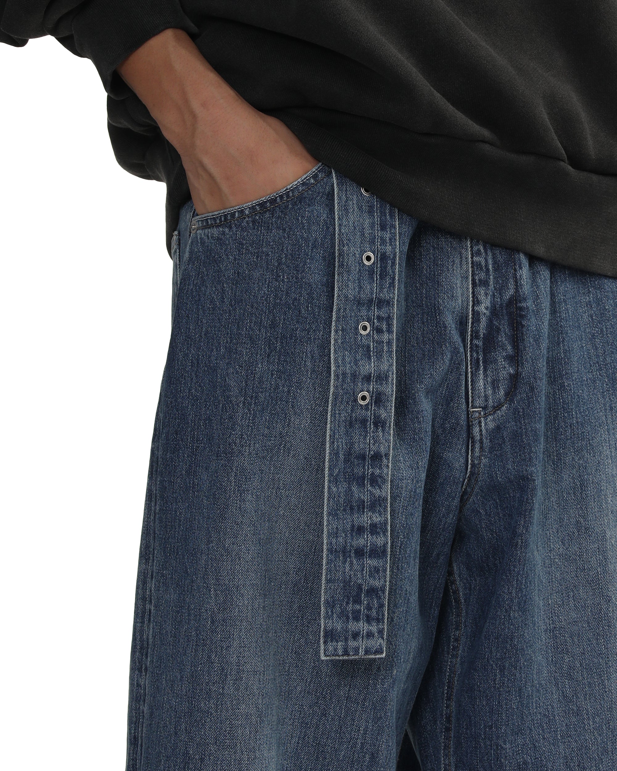 Loose denim trousers