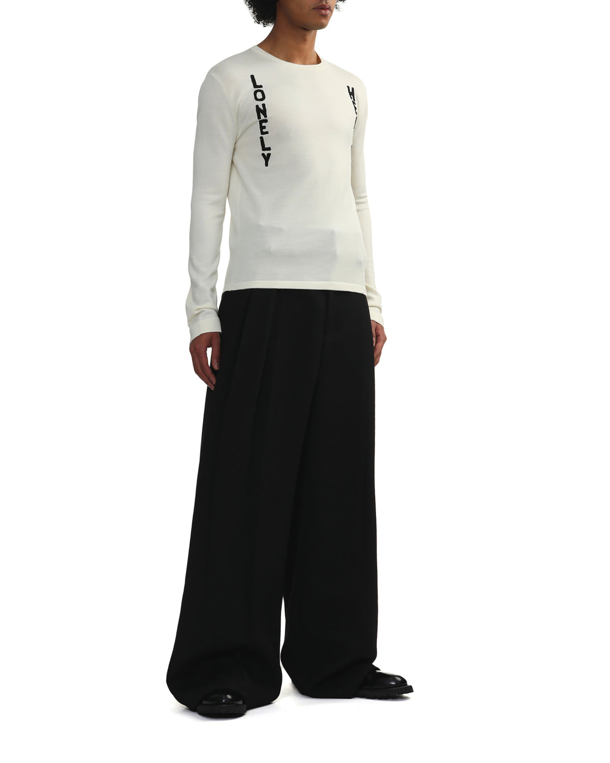Lonely hearts long sleeve knit sweater