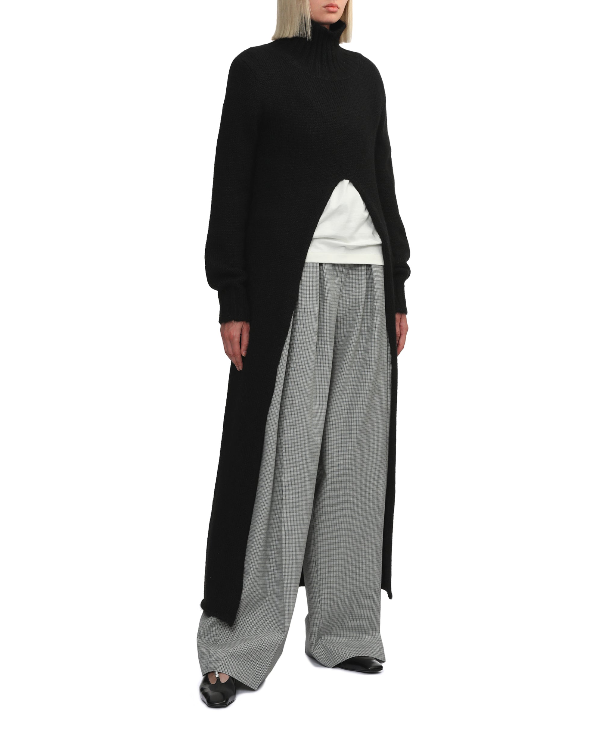 Belted wide leg pants