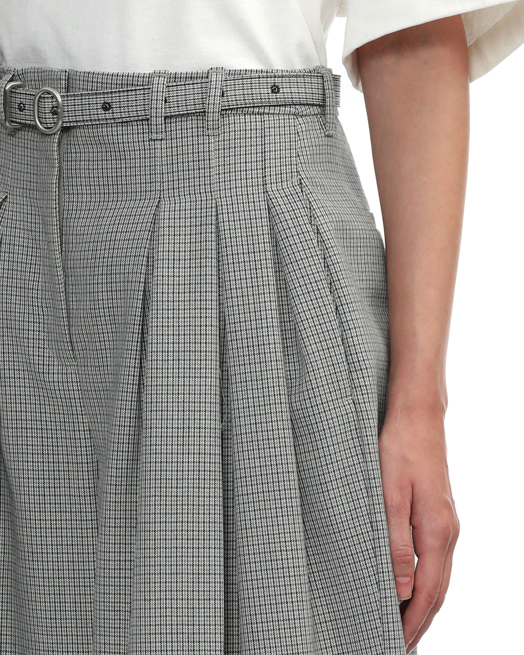 Belted wide leg pants
