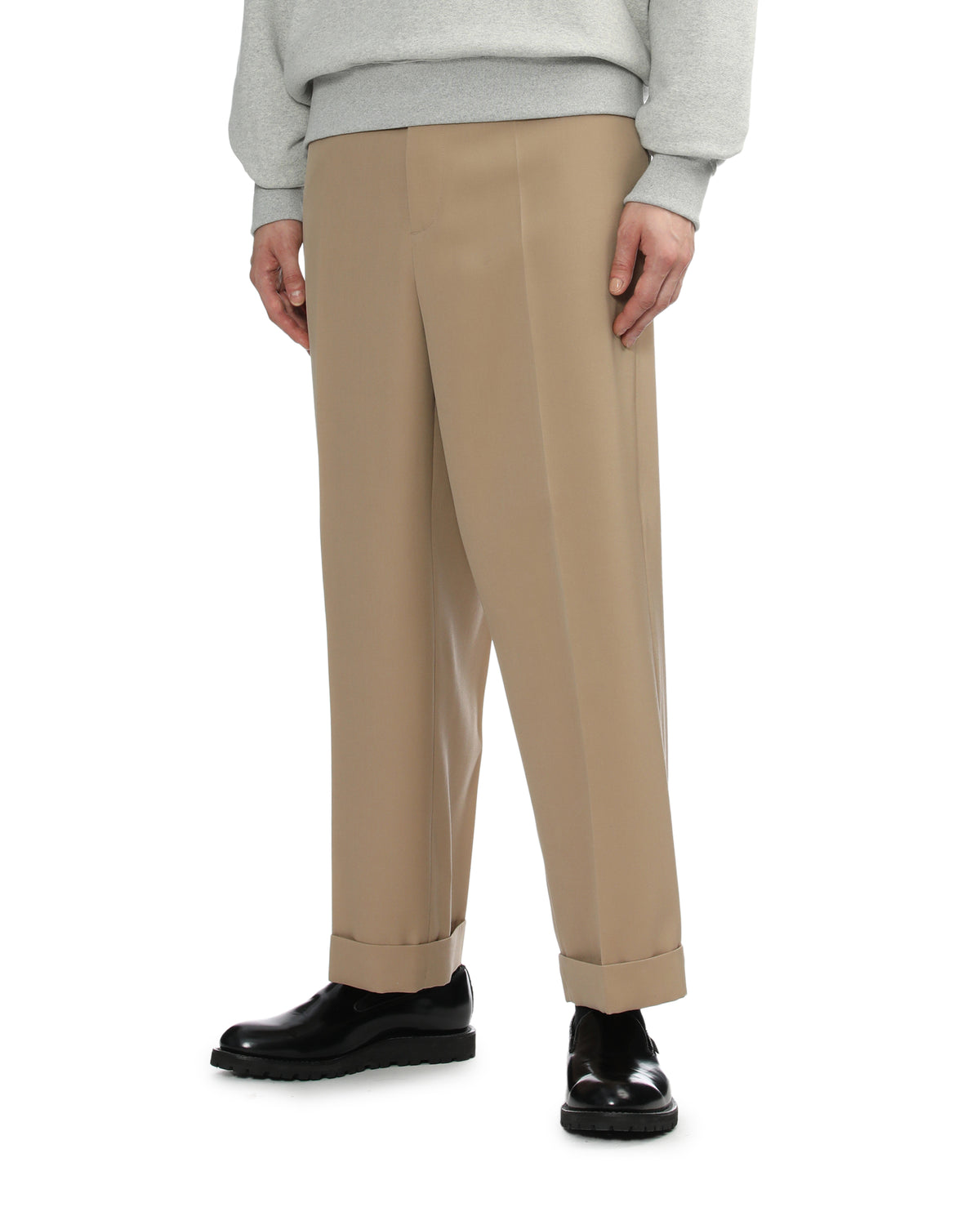 Belted relaxed fit pants