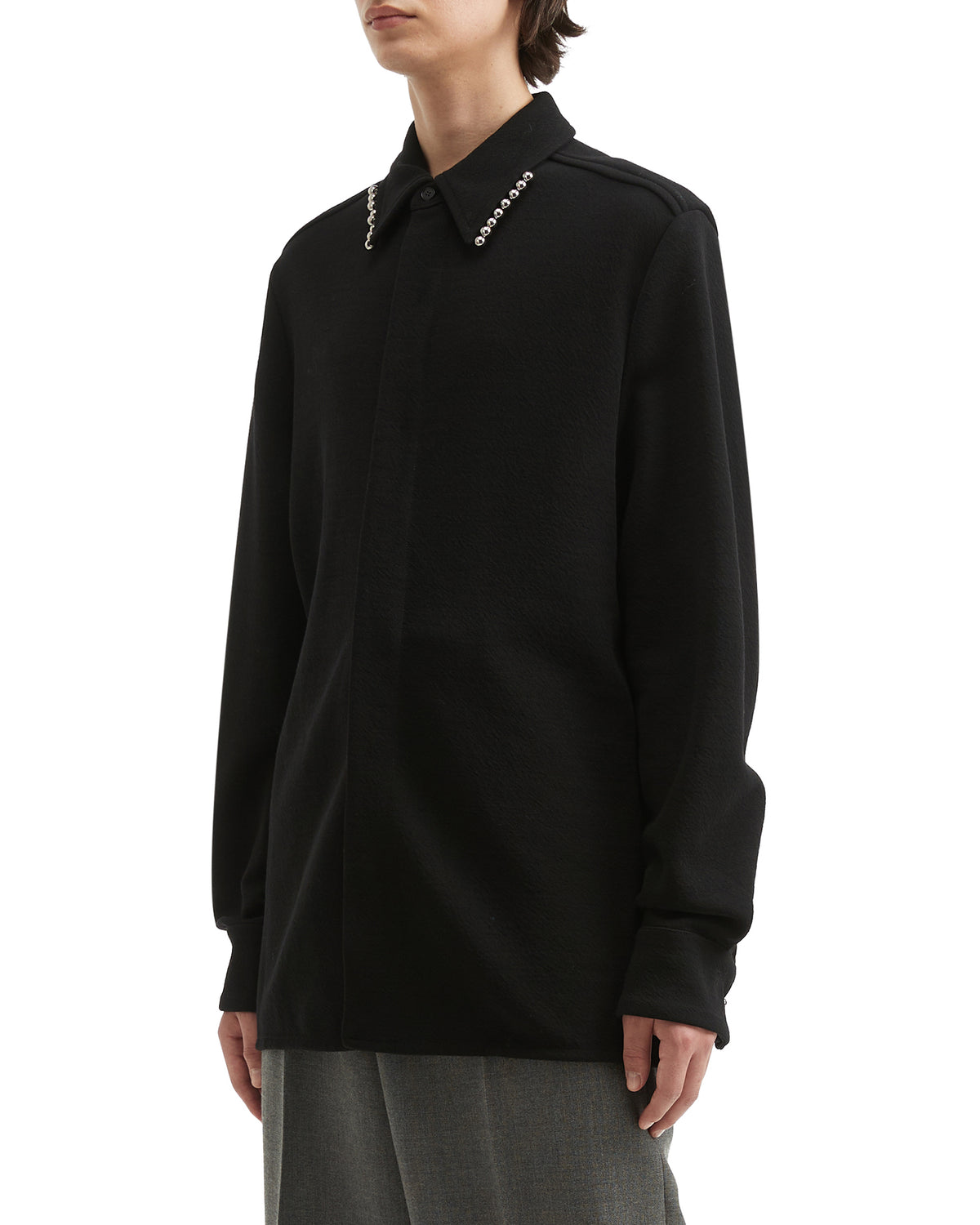 Stud-collar shirt