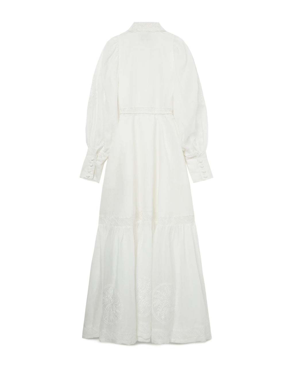 Theodora linen ramie embroidery maxi dress